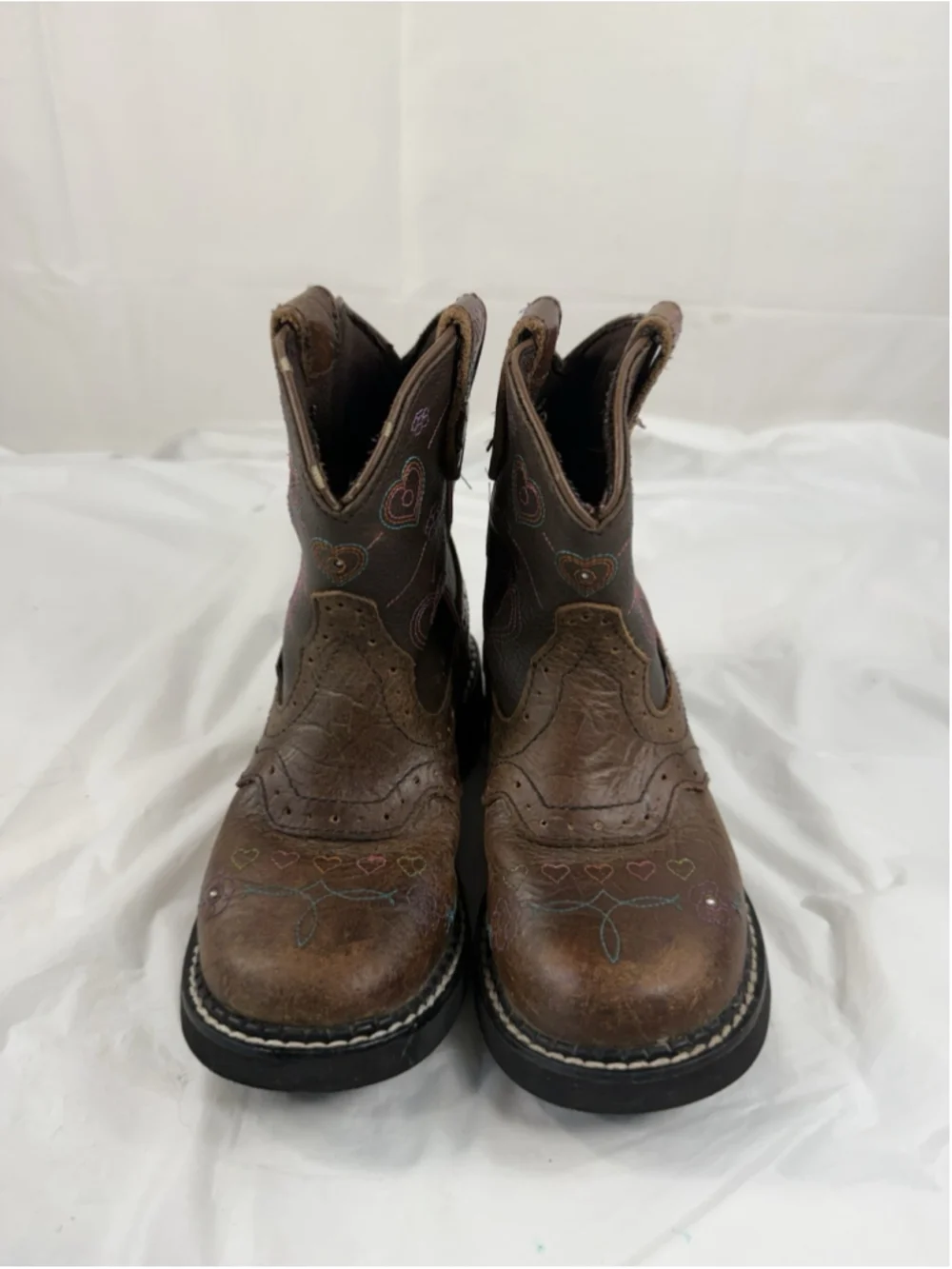 Justin Gypsy kids boot Size 12D Brown/Pink Cowboy Boots Style 9205JR